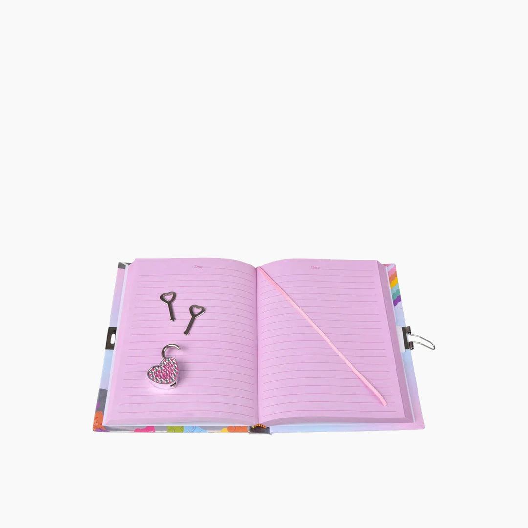 Hot Focus diary with lock and keys, Tie Dye Butterfly design