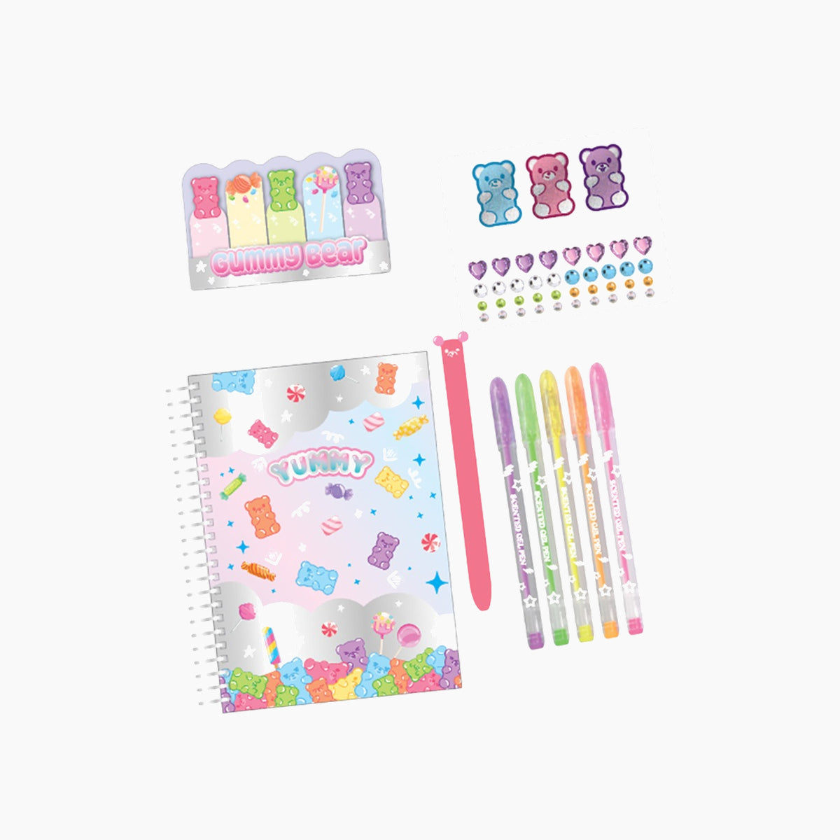 Hot Foucs Doodle Spark Sketchbook - Gummy Bear drawing set with sketchbook and markers