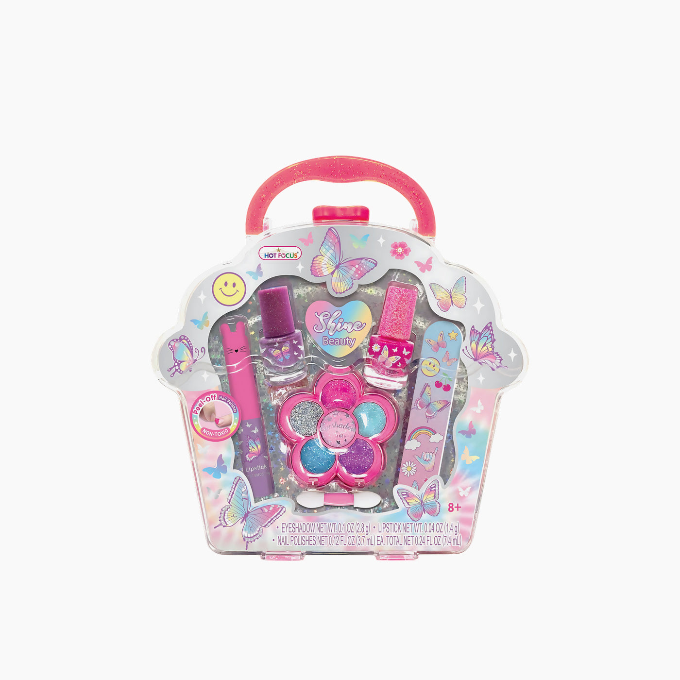 Tie dye butterfly nail makeover kit with quick-dry, scented polish
