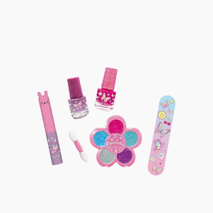 Tie Dye Butterfly nail makeover kit with quick-dry, scented polish