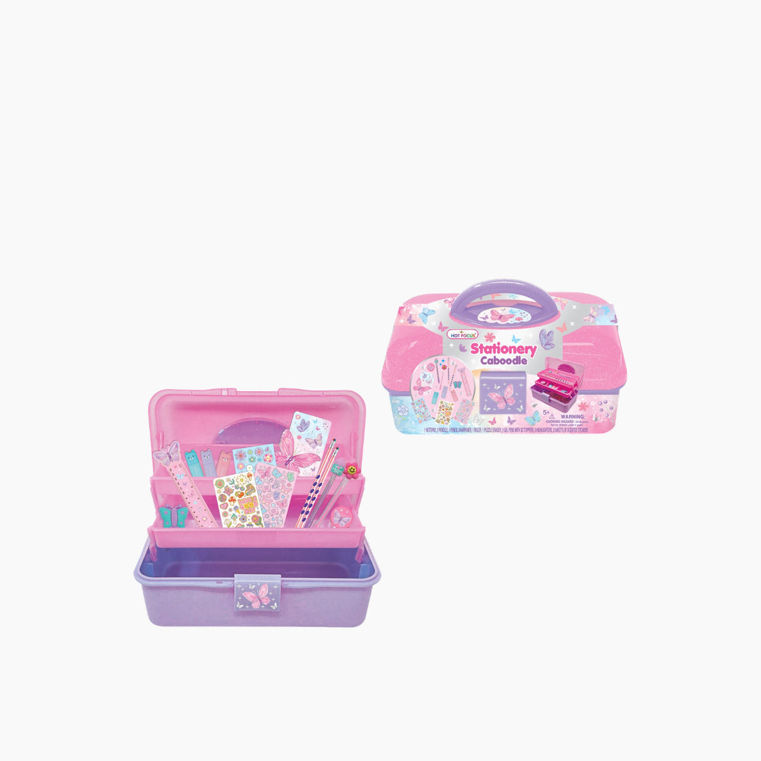 Hot Focus Tie Dye Butterfly stationery caboodle with notebook and gel pens