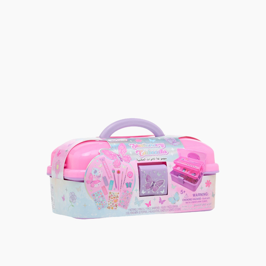 Hot Focus Tie Dye Butterfly stationery caboodle with notebook and art supplies