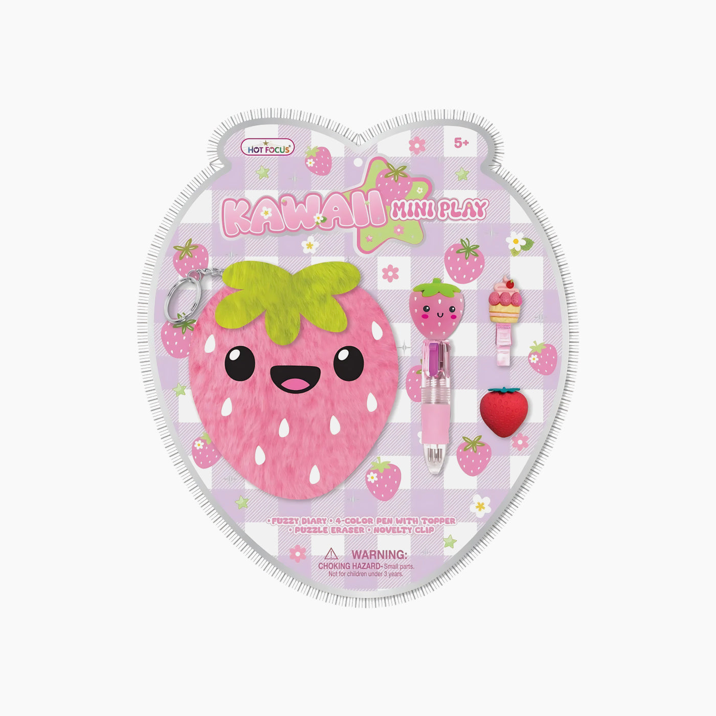 Hot Foucs Kawaii Mini Play diary set with strawberry design