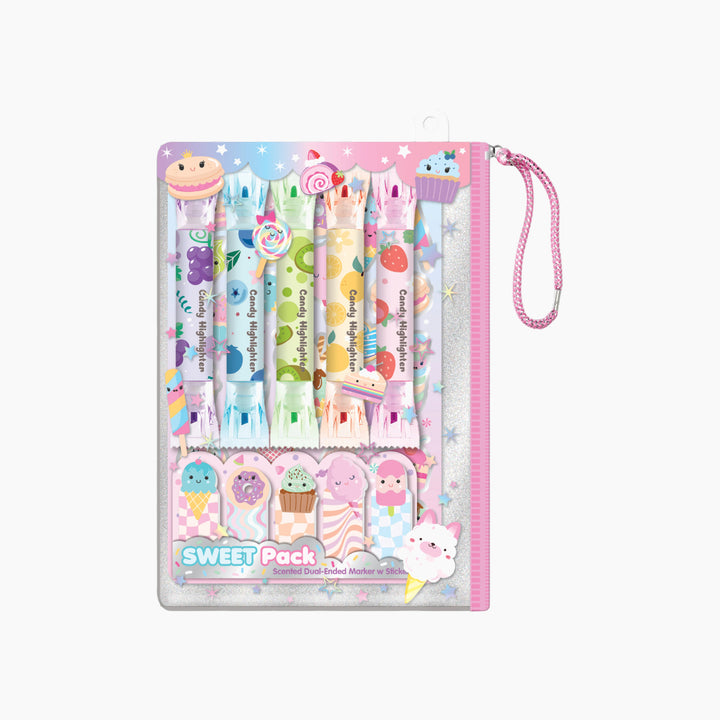 Hot Foucs scented dual markers with sticky notepads