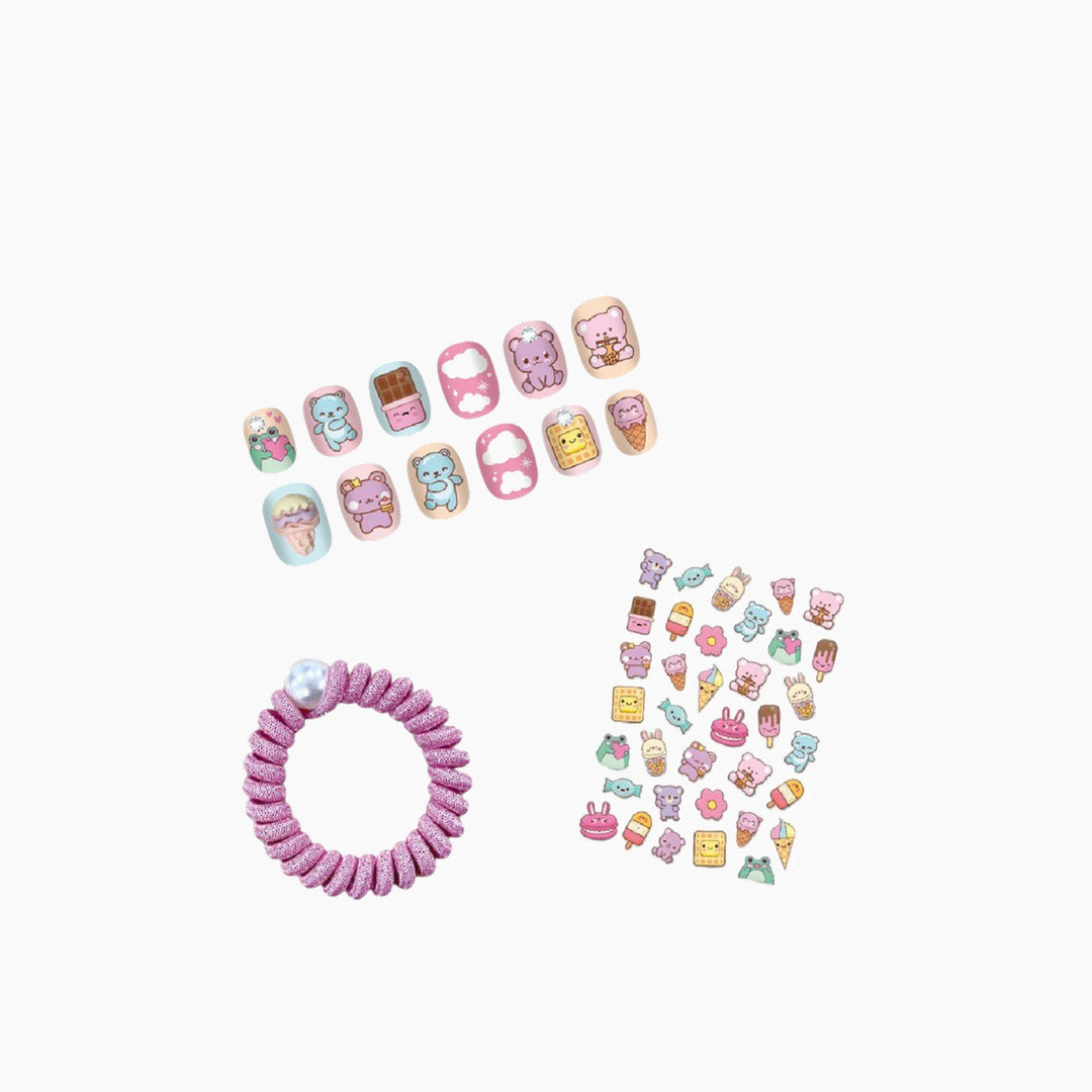 Hot Focus Sweet Nails critter manicure set with press-on nails and stickers