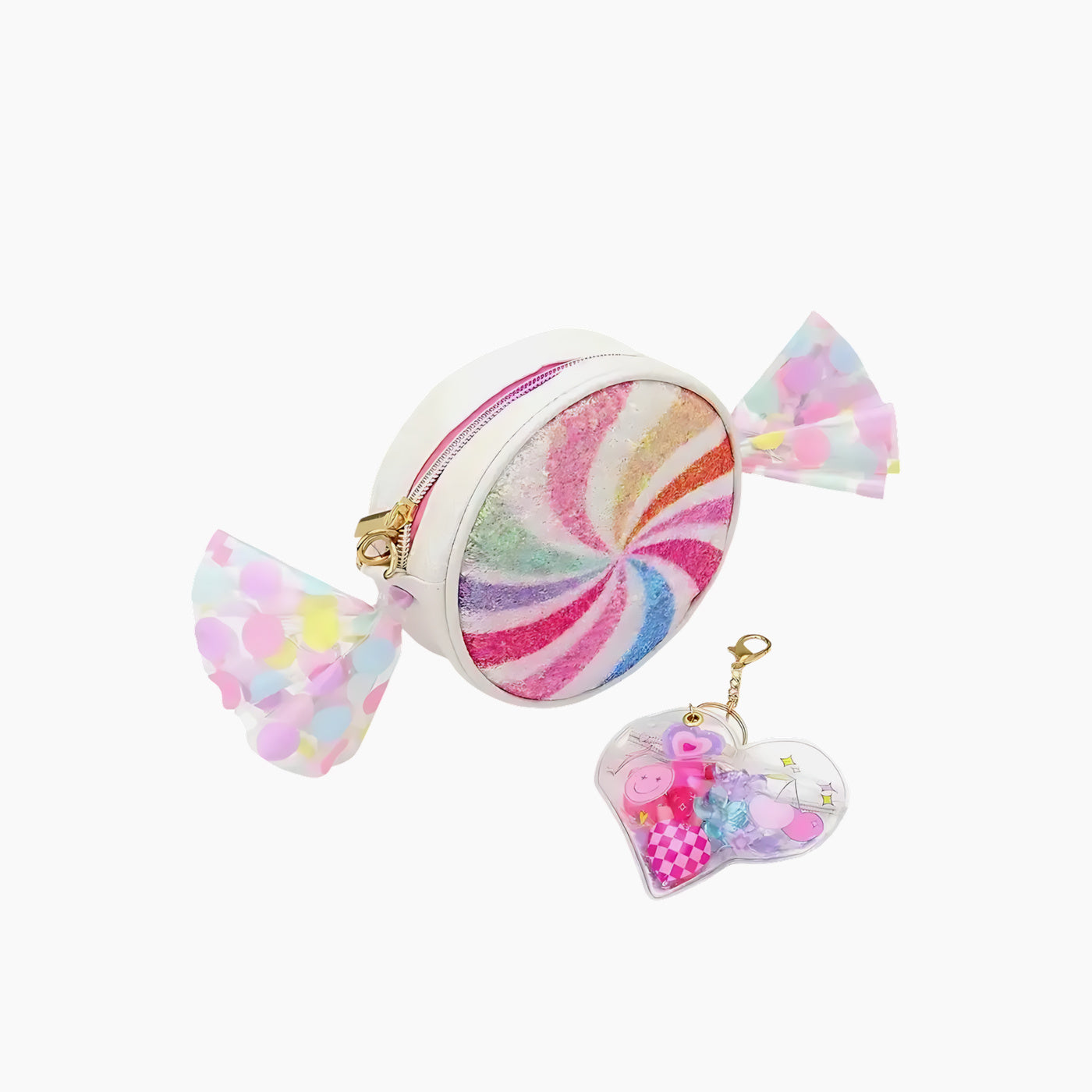 Hot Focus novelty crossbody bag with keychain pouch, lip gloss, and hair claws