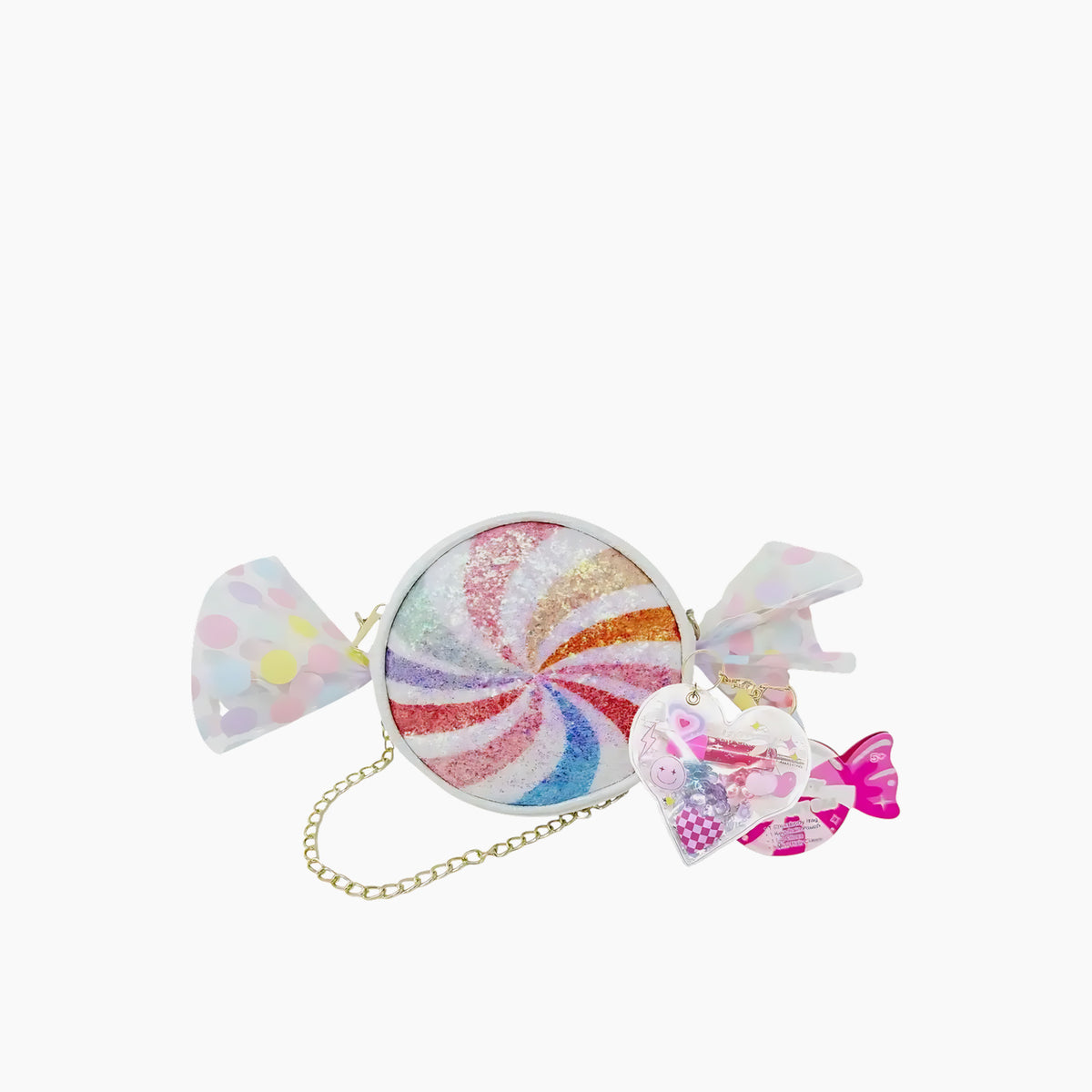 Hot Focus novelty crossbody bag with keychain pouch, lip gloss, and hair claws