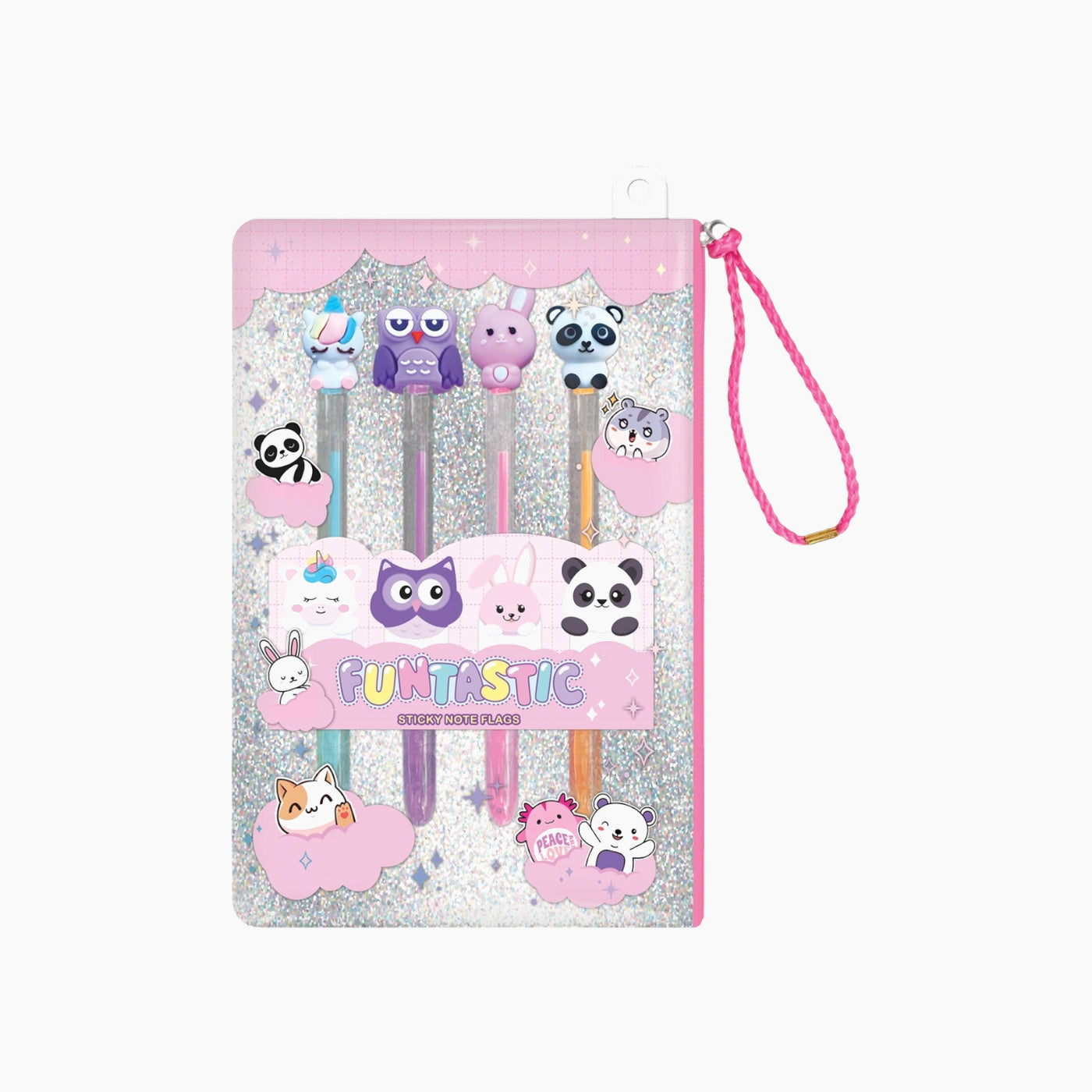 Hot Foucs Gel Pentastic critter pen with sticky notes