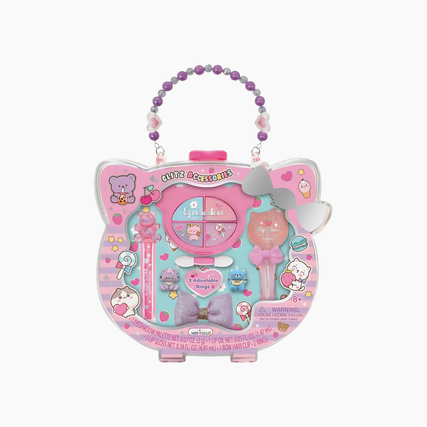 Hot Foucs Glitz Beauty Critter acrylic cat-shaped box