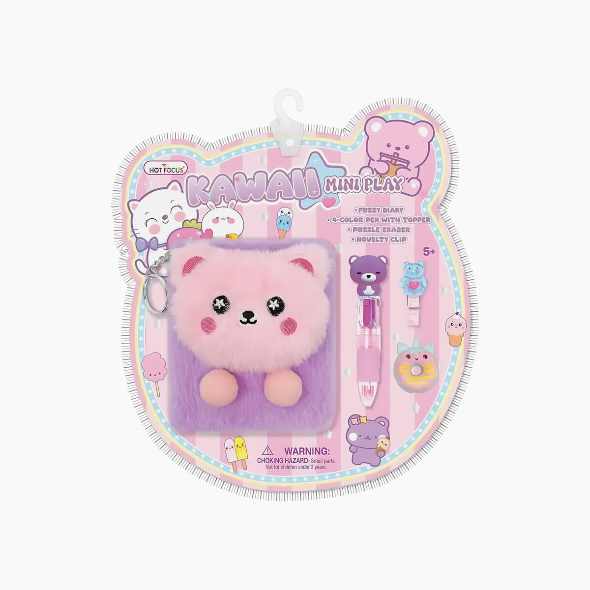 Hot Focus Kawaii Mini Play Critters diary with fun critter topper