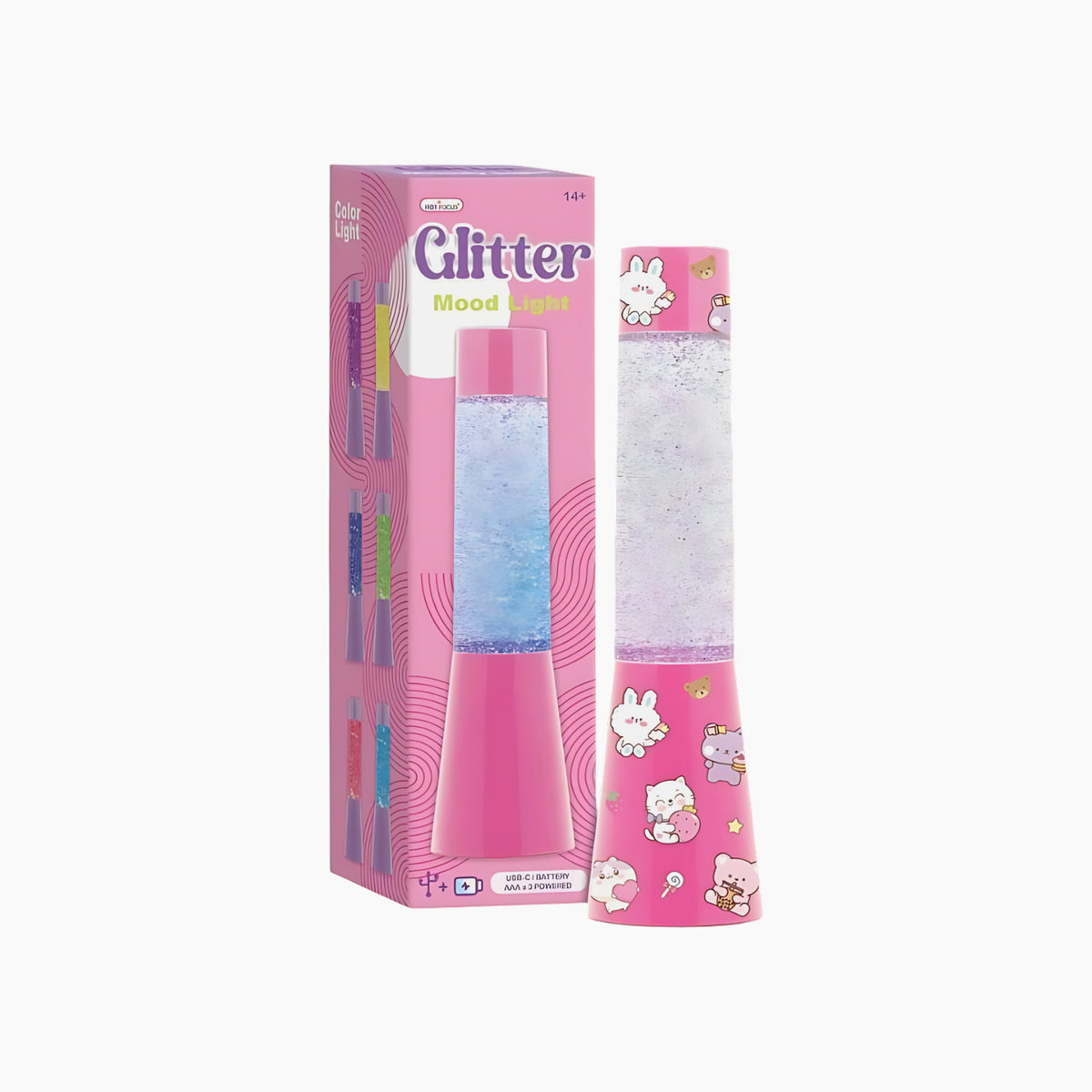 Hot Focus pink glitter moody light
