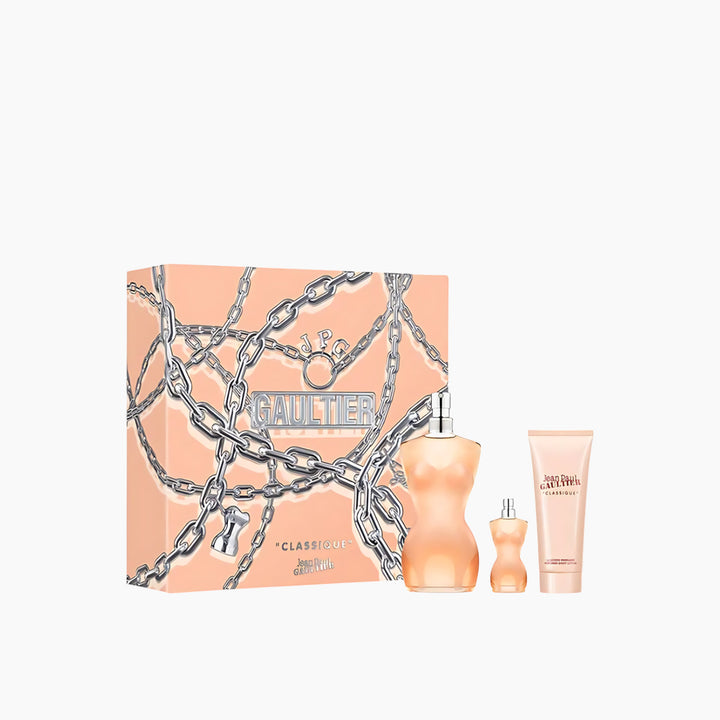 Jean Paul Gaultier Classique EDT 100Ml + EDT 6Ml + Body Lotion 75Ml Gift Set For Women
