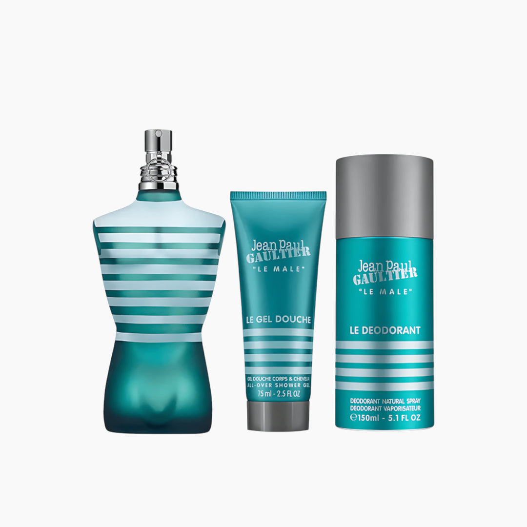 Jean Paul Gaultier Estuche Le Male EDT 125ML + Deodorant Spray 150ML + Shower Gel 100ML Gift Set For Men