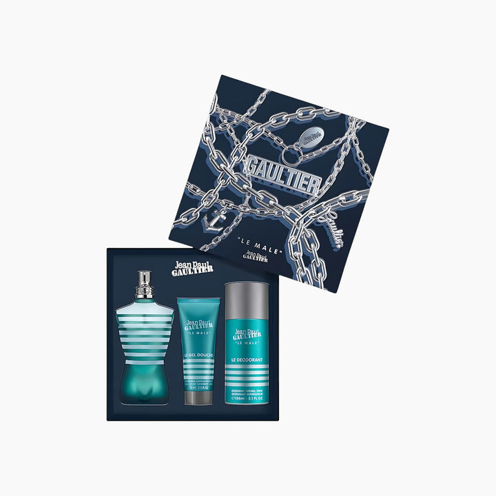 Jean Paul Gaultier Estuche Le Male EDT 125ML + Deodorant Spray 150ML + Shower Gel 100ML Gift Set For Men
