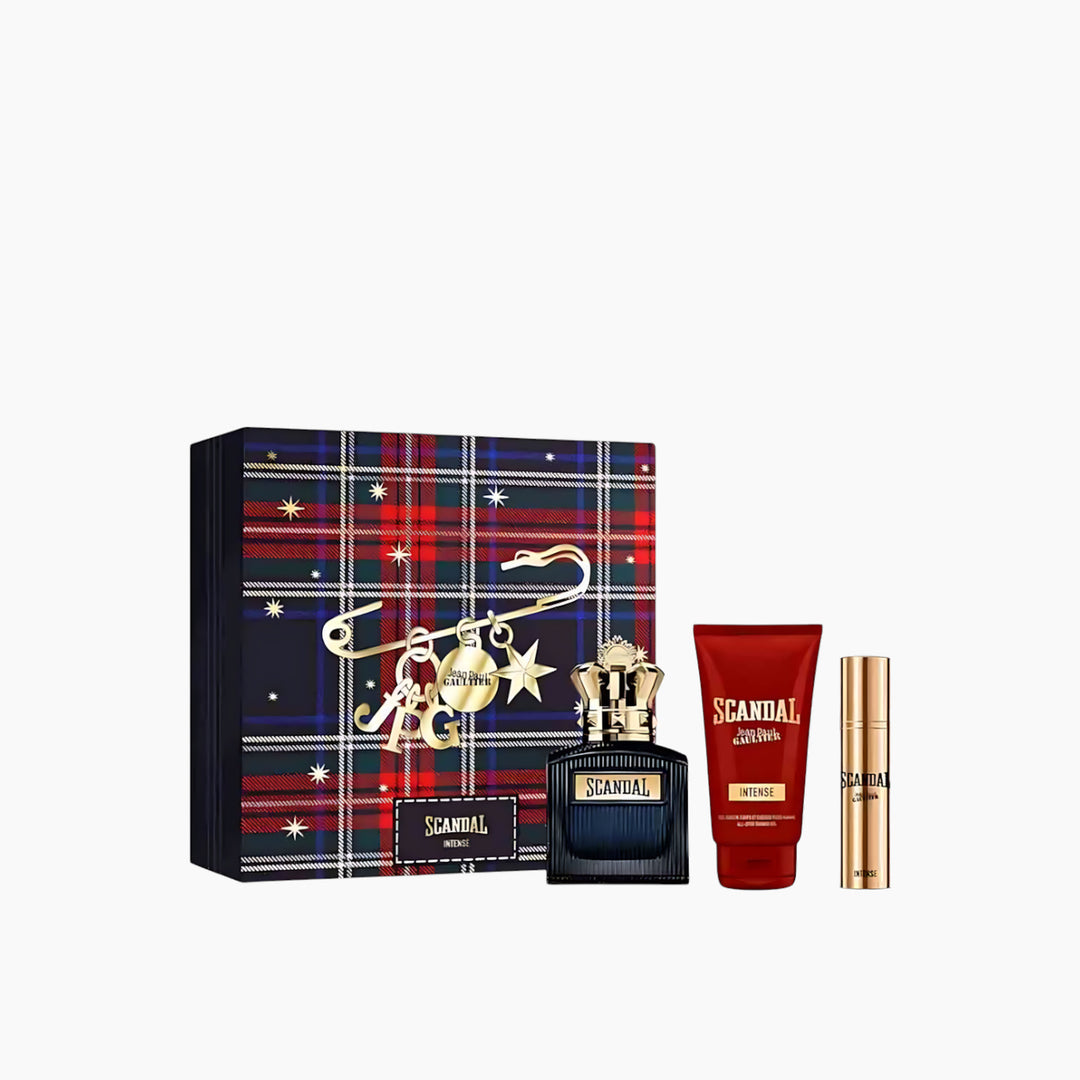 Jean Paul Gaultier Scandal Pour Homme Intense EDP 100ml, 10ml, and Shower Gel 75ml gift set for men