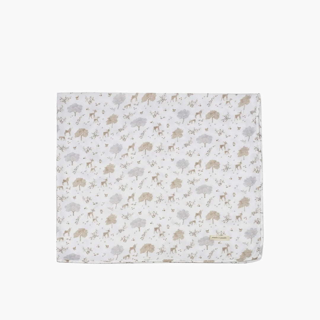Pasito A Pasito Nara Beige Carrycot Mattress &amp; Muslin Baby Sheet Set 100% Cotton