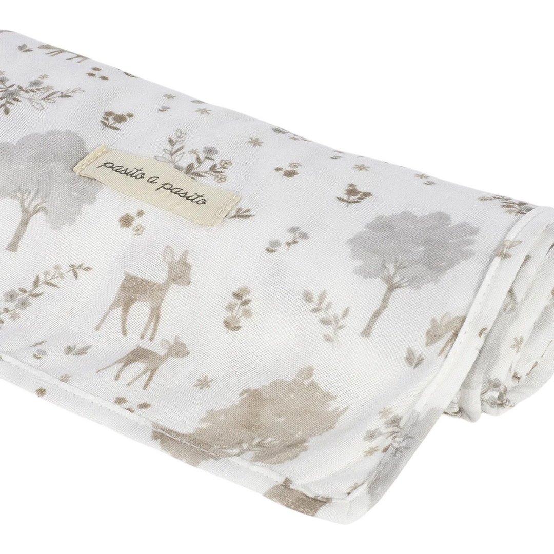 Pasito A Pasito Nara Pearl Carrycot Mattress &amp; Muslin Baby Sheet Set