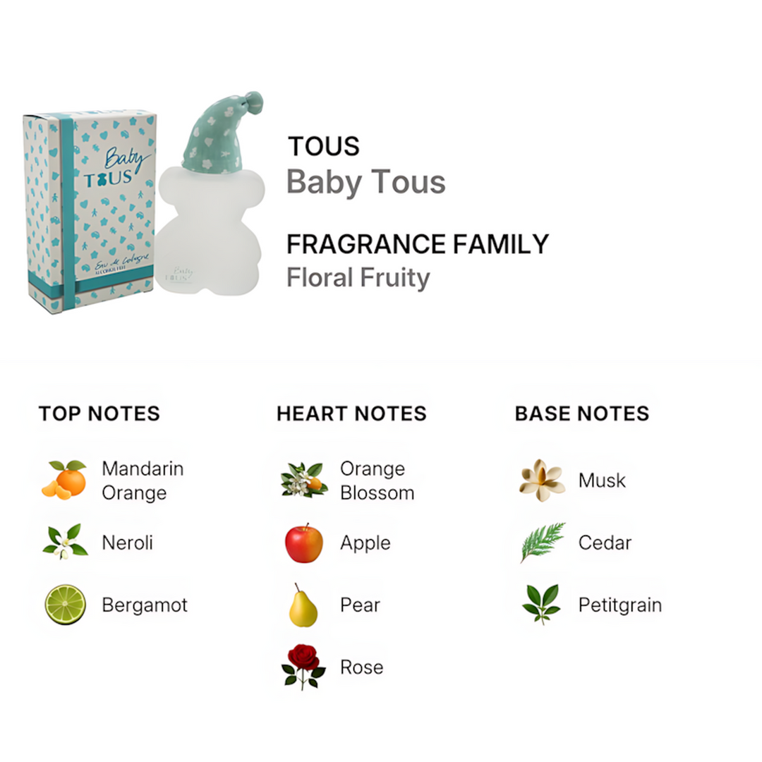 Tous Baby Alcohol Free Eau De Cologne 100ML Unisex - HUNA