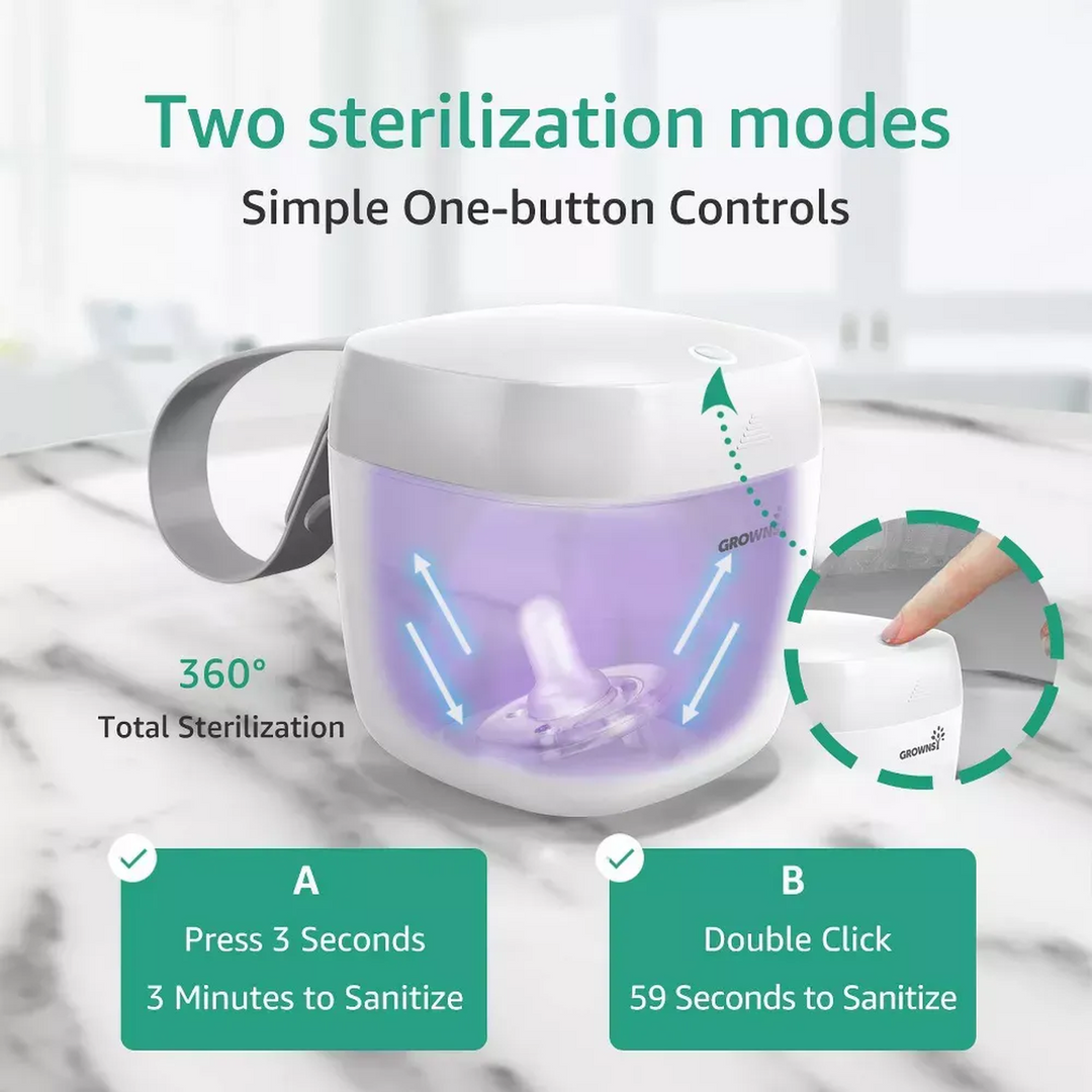 Grownsy Portable Uv Pacifier Sanitizer With Usb Charging