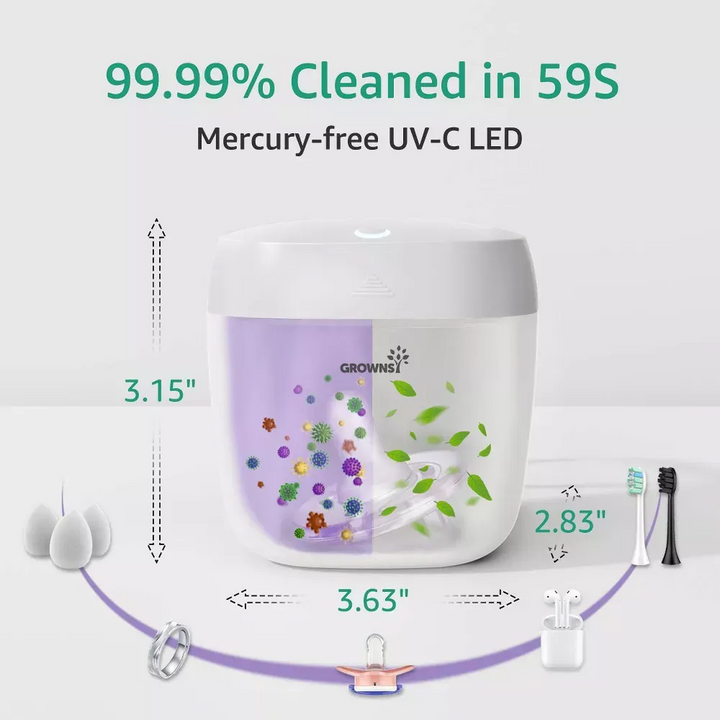 Grownsy Portable Uv Pacifier Sanitizer With Usb Charging