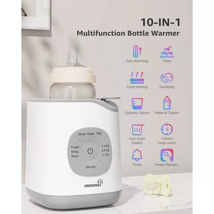 Grownsy 10-In-1 Fast Baby Bottle Warmer
