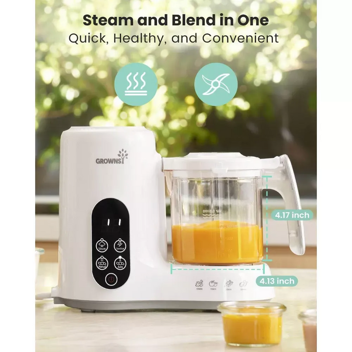 Grownsy Baby Food Maker With Automatic Sanitization, Steam And Blend In One