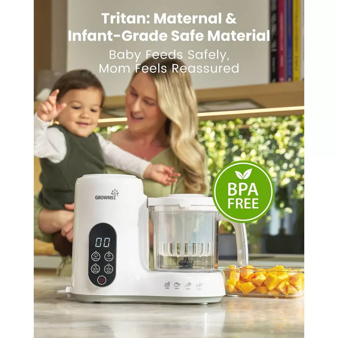 Grownsy Baby Food Maker With Automatic Sanitization, Steam And Blend In One