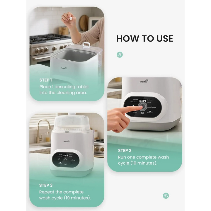 Grownsy Washing Tablets Compatible With All Brands Baby Bottle Washers