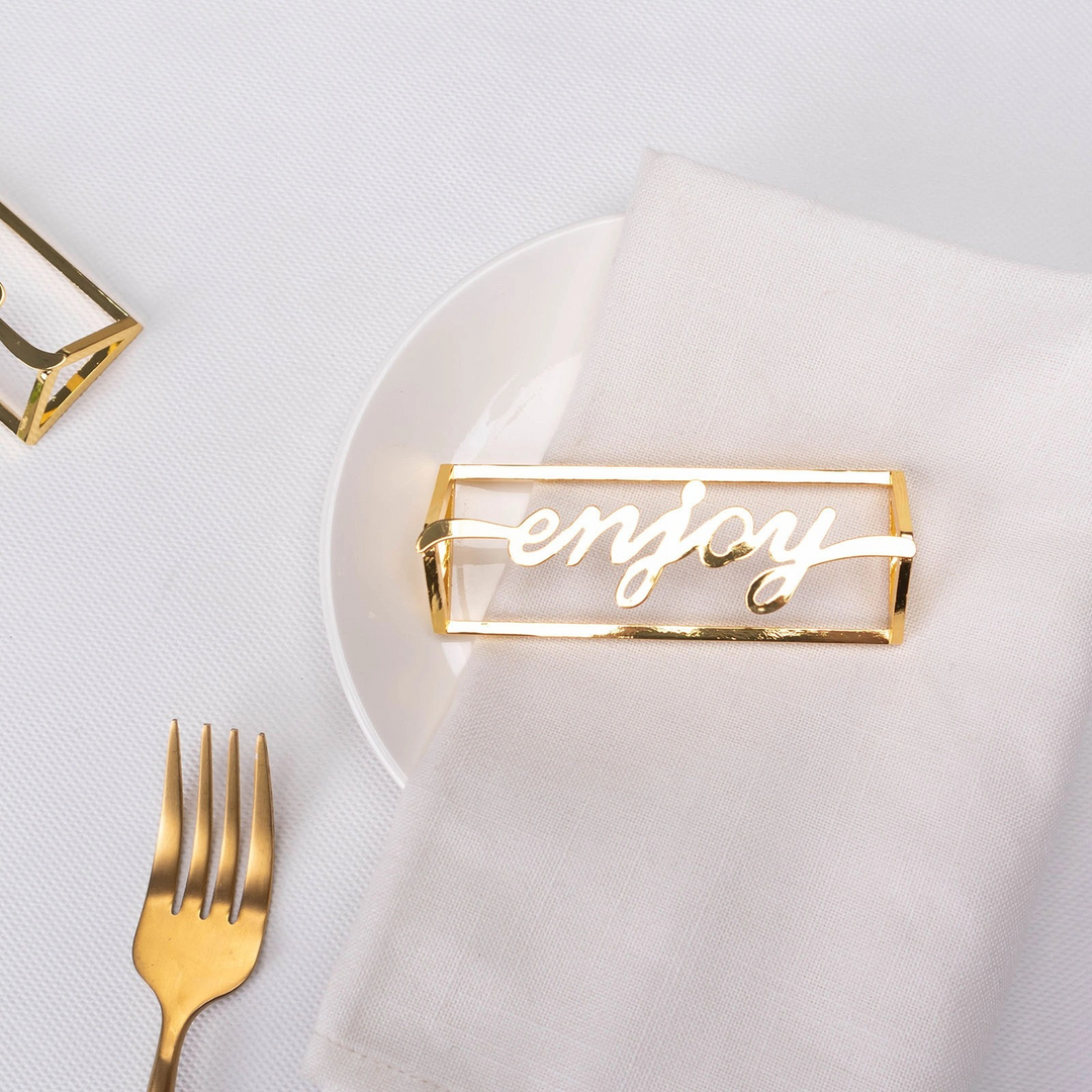 Karaca Enjoy 2-Piece Napkin Ring Set – Gold