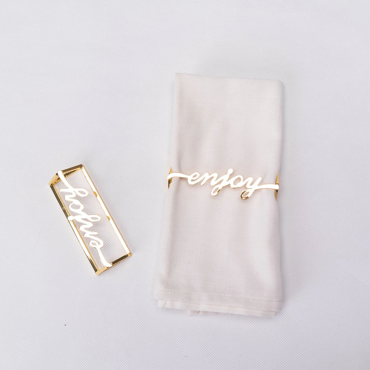 Karaca Enjoy 2-Piece Napkin Ring Set – Gold
