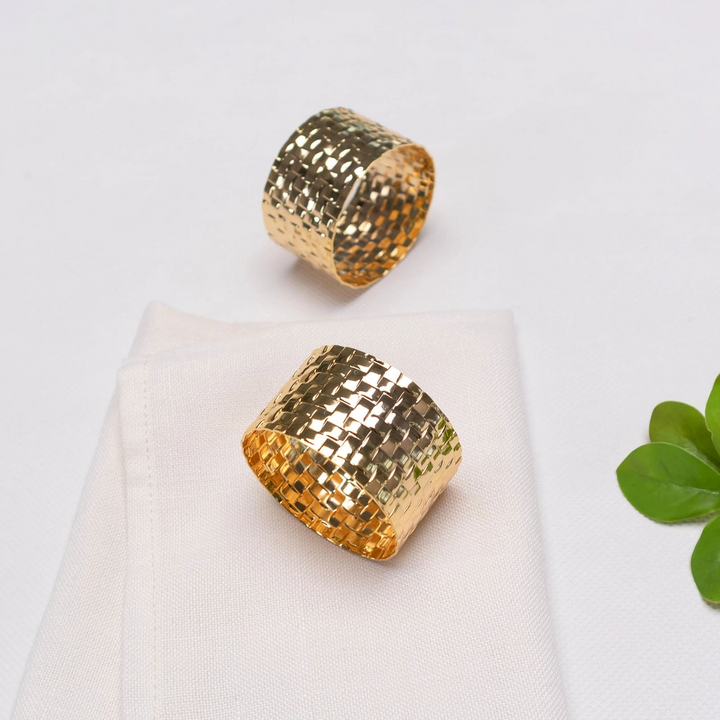 Karaca Marcello 2-Piece Napkin Ring Set – Gold