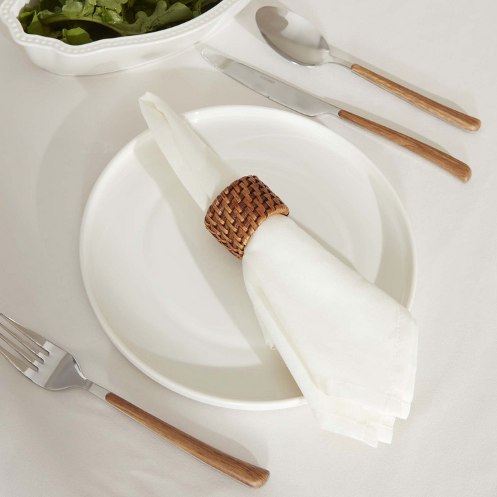 Karaca Caroline No-Iron 2-Piece Cloth Napkin Set – Ecru
