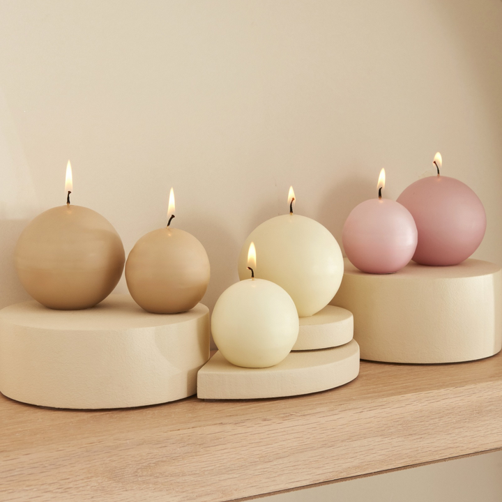 Karaca Home Ball Candle 6 cm – Light Pink