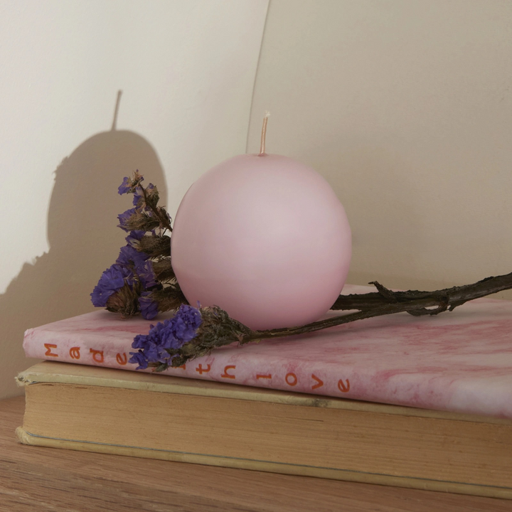 Karaca Home Ball Candle 6 cm – Light Pink