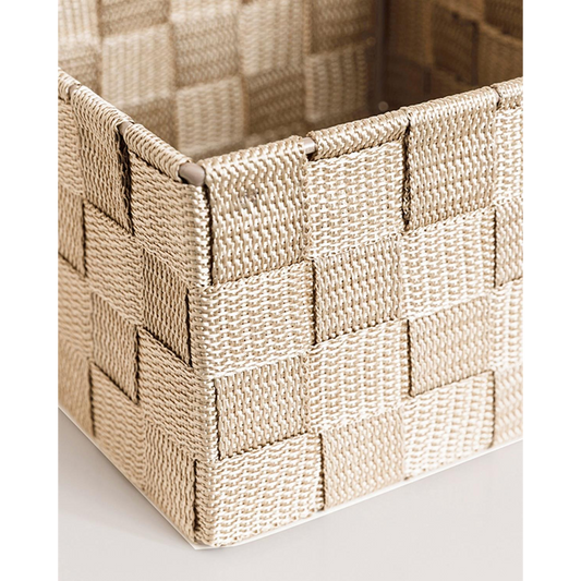سلة EH Living Shine من البولي بروبلين 16 × 16 × 9.5 سم بيج