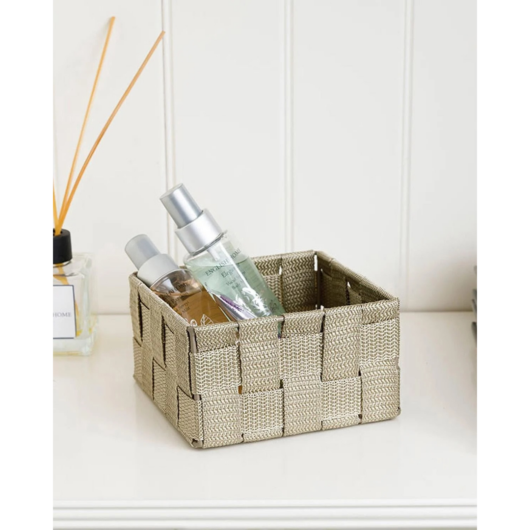 EH Shine Polypropylene Basket 14X14X7,5 Cm Dark Beige