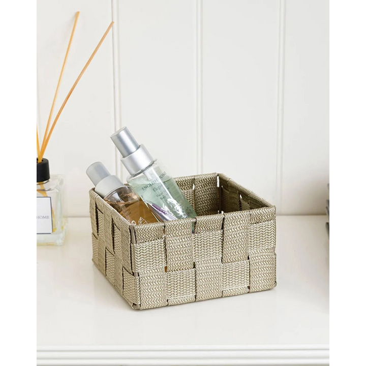 EH Shine Polypropylene Basket 14X14X7,5 Cm Dark Beige
