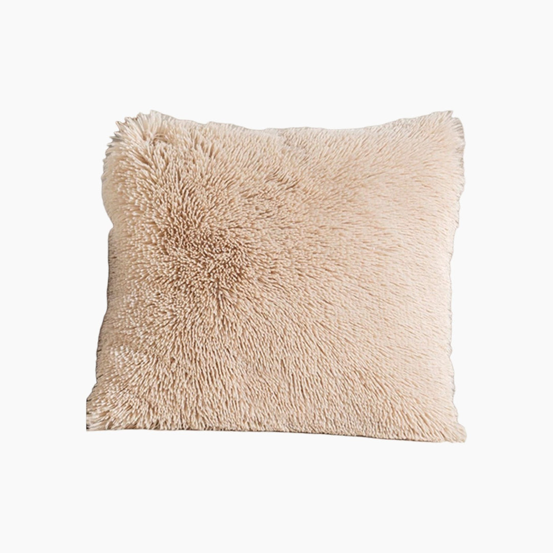 EH Living Fluffy Plush Toss Pillow Cover 45x45 cm Beige