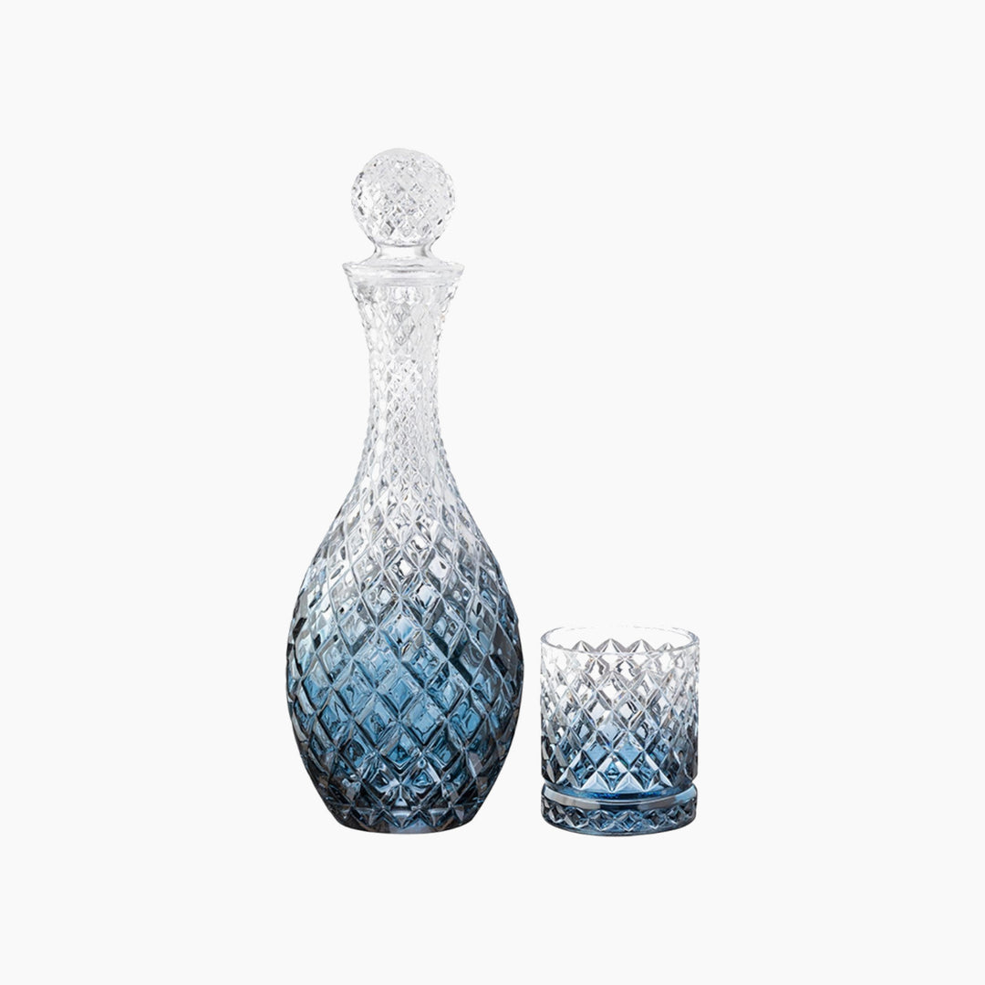 EH Living Glossy Glass 3 Pieces Decanter 1300 ml Navy Blue