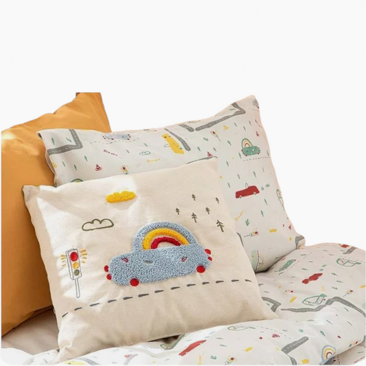 EH Living وسادة ديكور سيارات مع حشو 30x30 سم بيج