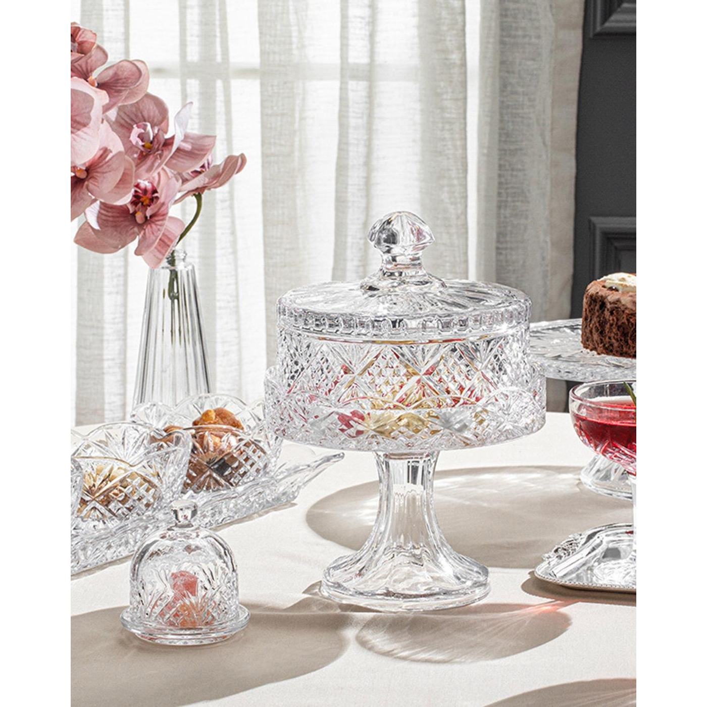 EH Living Cosmic Glass Cake Stand 30 cm Transparent EH Living Cosmic Glass Cake Stand 30 cm Transparent