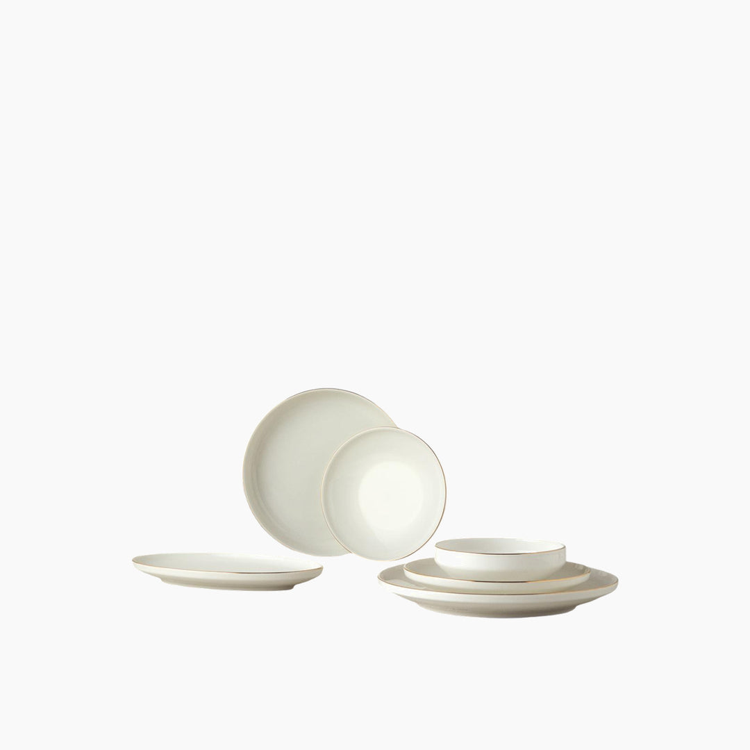 EH Living Torino Porcelain Table Set 27 Pieces, 6 Servings Gold