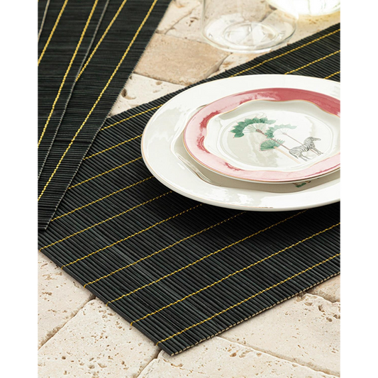 EH Living Farleg Bamboo 4 Pcs Table Mat 45x30 cm Black