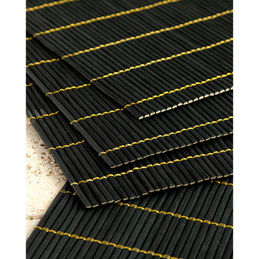 EH Living Farleg Bamboo 4 Pcs Table Mat 45x30 cm Black