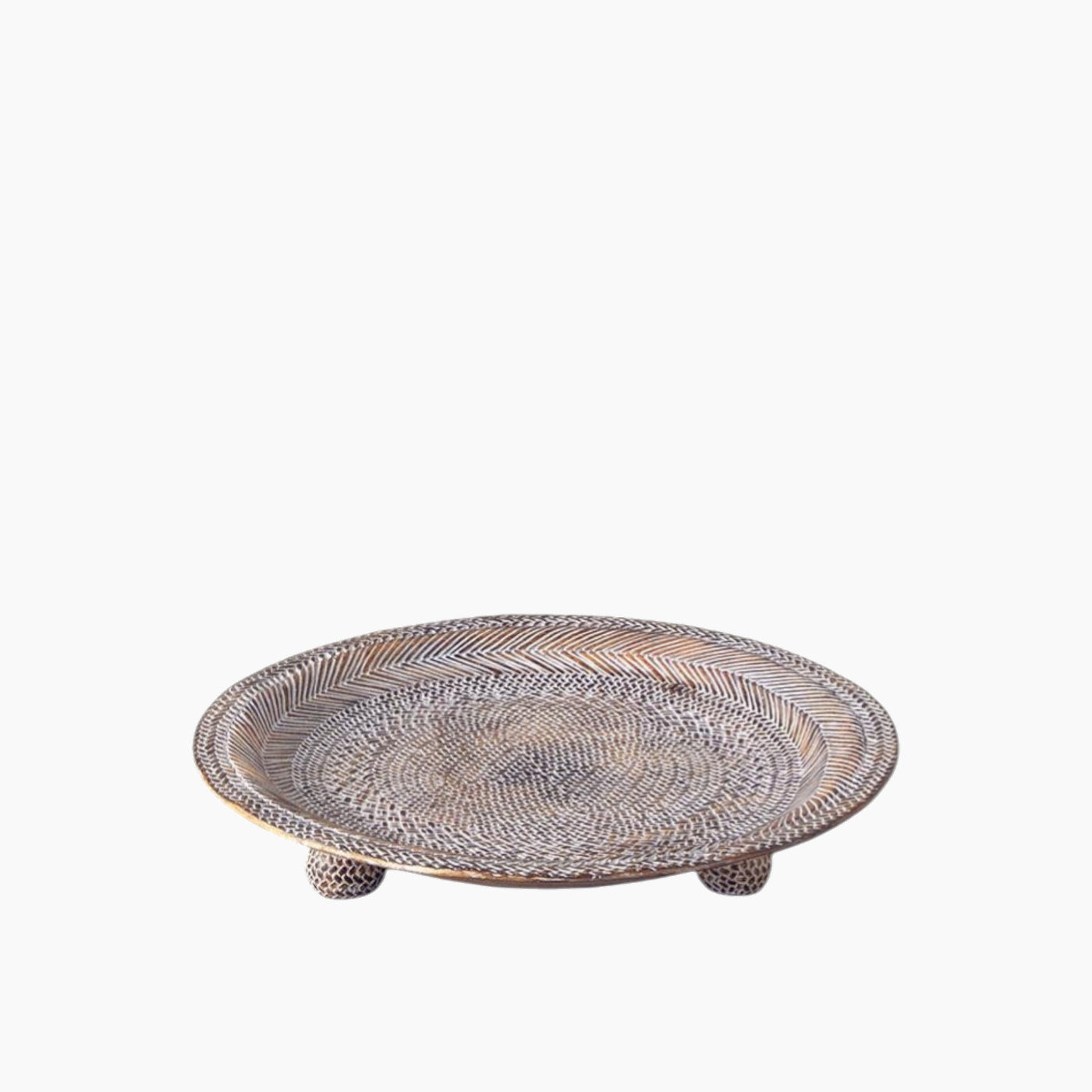 EH Living Rony Polyresin Decorative Tray 20x20x1.5 cm Brown