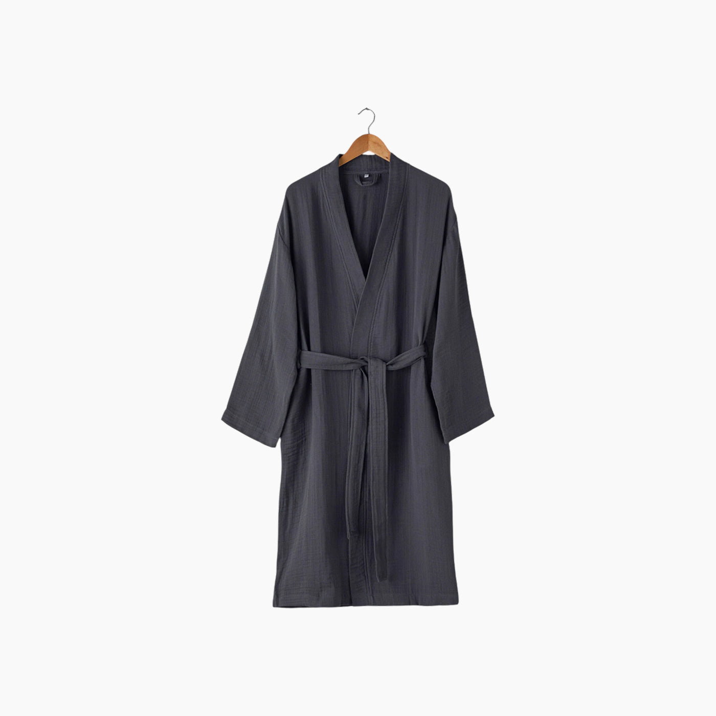 روب حمام قطن موسلين EH Living Barbara مقاس L-XL لون أنثراسيت