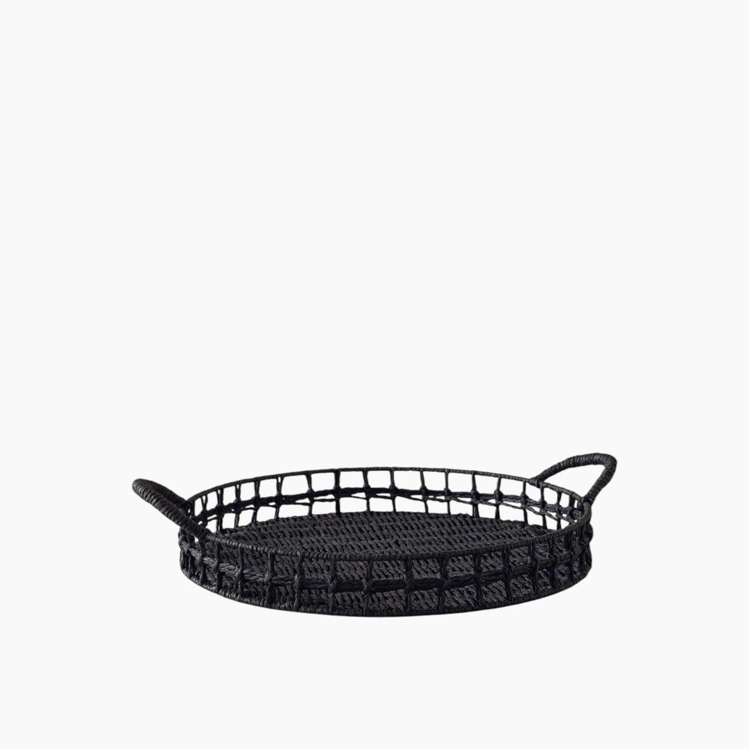 EH Living Calantha Paper- Metal Tray 35 cm Black