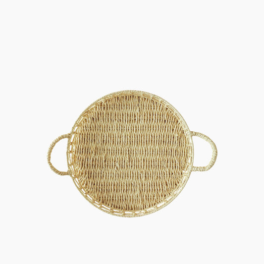 EH Living Calantha Paper- Metal Tray 35 cm Cream