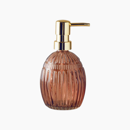 Pavia Glass Bathroom Soap Dispenser 9x9x16 cm Amber