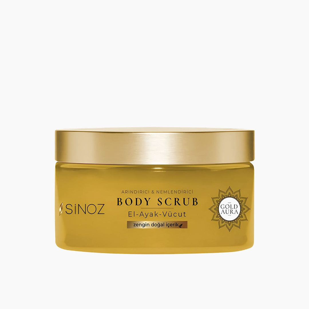 مقشر الجسم المرطب والمنقي برائحة الذهب أورا 300 جرام